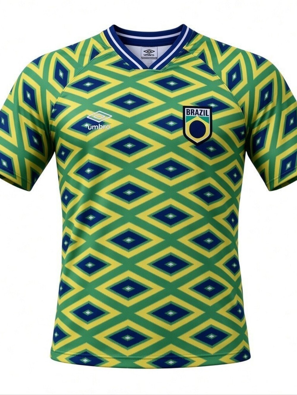 Umbro Brazil Football Club Soccer Jersey, Yellow Green & Blue, Men's XL
